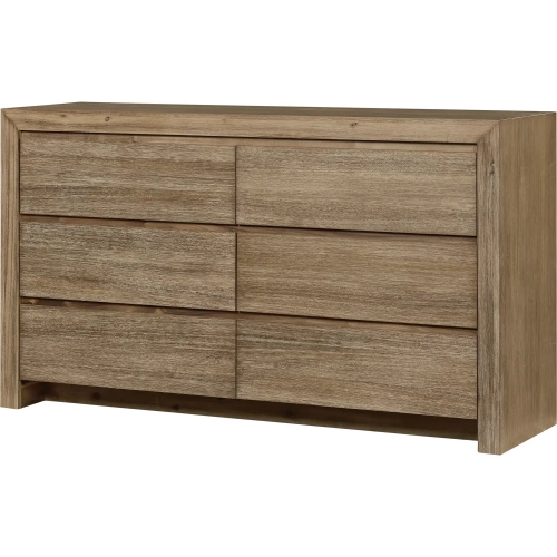 Zerano 6 Drawer Dresser in Brushed Smoke Wood